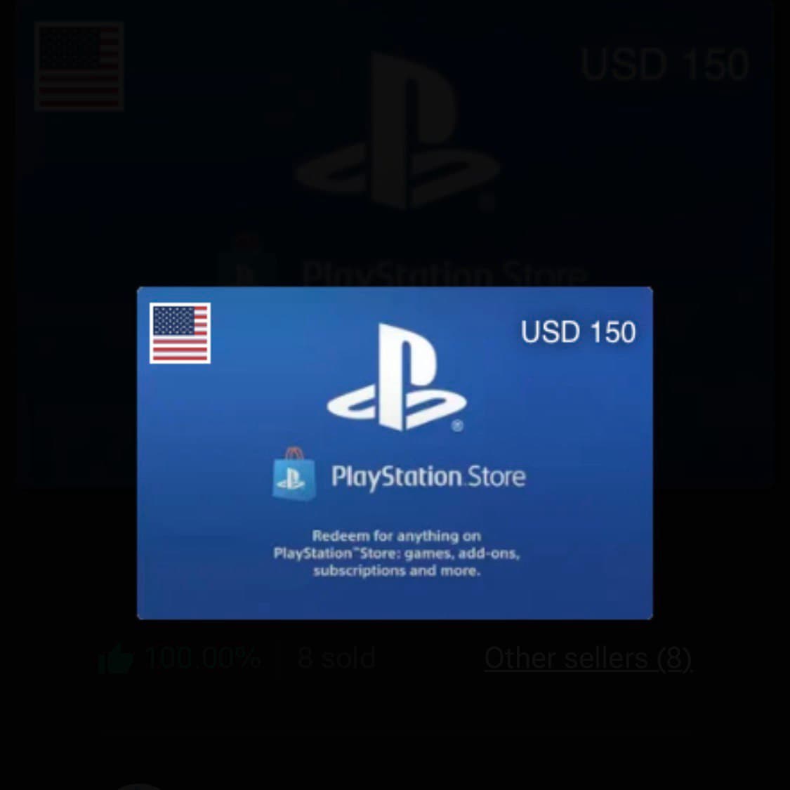 PSN Gift Card USD 150 (US)